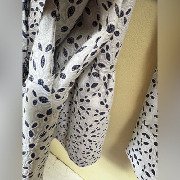 Anthropologie Elevenses NEW Eyelet Lace Trench Coat Jacket Cotton Lightweight 8 - Picture 8 of 16